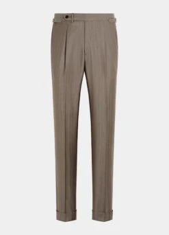 Taupe Herringbone Perennial Havana Suit -Cheap US Nice Clothes Store P6651 28