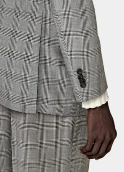 Mid Grey Checked Roma Suit -Cheap US Nice Clothes Store P6724 103