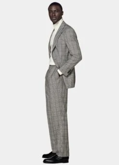 Mid Grey Checked Roma Suit -Cheap US Nice Clothes Store P6724 104