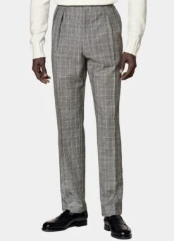 Mid Grey Checked Roma Suit -Cheap US Nice Clothes Store P6724 106