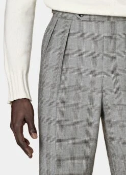 Mid Grey Checked Roma Suit -Cheap US Nice Clothes Store P6724 107