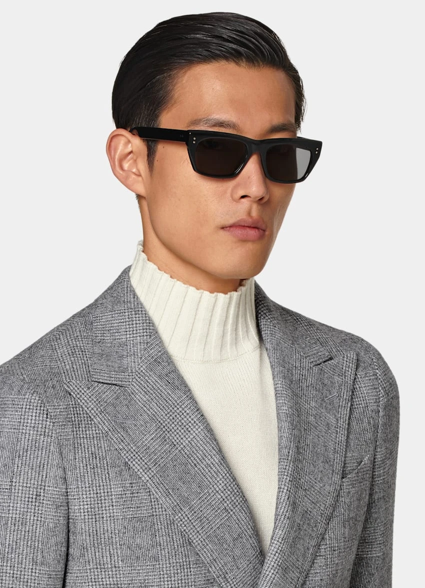 Light Grey Checked Havana Suit 1 Light Grey Checked Havana Suit