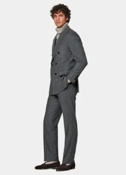 Dark Grey Striped Milano Suit -Cheap US Nice Clothes Store P6726 104