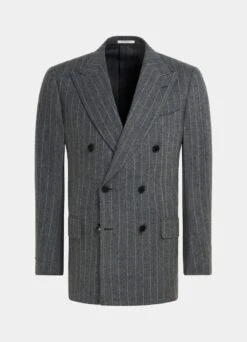 Dark Grey Striped Milano Suit -Cheap US Nice Clothes Store P6726 25