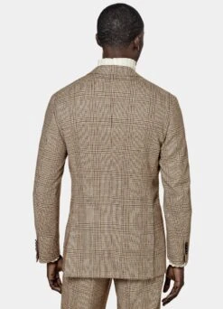 Mid Brown Checked Havana Suit -Cheap US Nice Clothes Store P6727 105