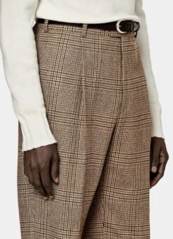 Mid Brown Checked Havana Suit -Cheap US Nice Clothes Store P6727 106