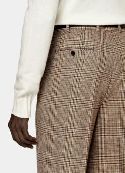 Mid Brown Checked Havana Suit -Cheap US Nice Clothes Store P6727 108