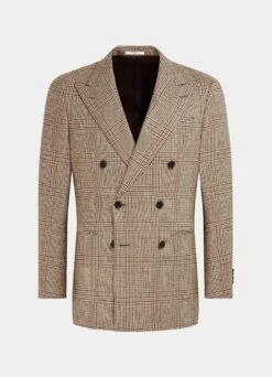 Mid Brown Checked Havana Suit -Cheap US Nice Clothes Store P6727 25