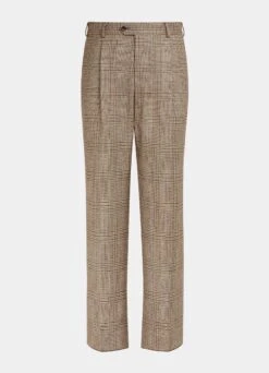 Mid Brown Checked Havana Suit -Cheap US Nice Clothes Store P6727 28