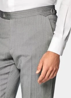 Mid Grey Herringbone Havana Suit -Cheap US Nice Clothes Store P7630 107