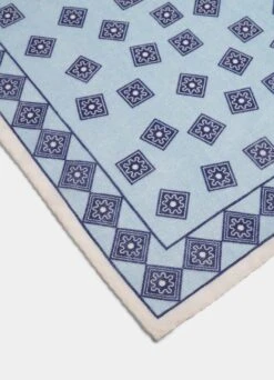 Light Blue Graphic Pocket Square