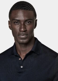 Navy Long Sleeve Polo Shirt