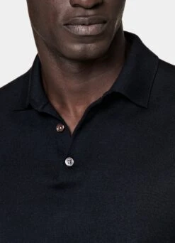 Navy Long Sleeve Polo Shirt -Cheap US Nice Clothes Store SW1133 103