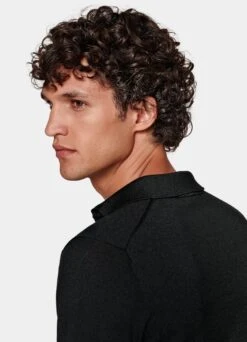 Black Long Sleeve Polo Shirt -Cheap US Nice Clothes Store SW1333 106