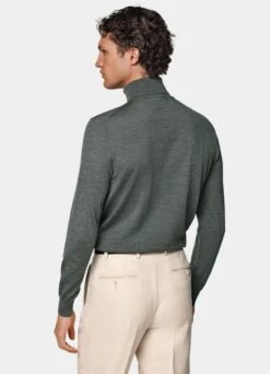 Dark Green Turtleneck -Cheap US Nice Clothes Store SW1345 105