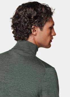 Dark Green Turtleneck -Cheap US Nice Clothes Store SW1345 106