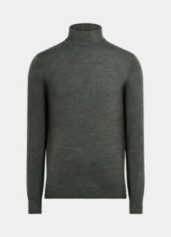 Dark Green Turtleneck -Cheap US Nice Clothes Store SW1345 25