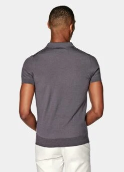 Purple Buttonless Polo Shirt -Cheap US Nice Clothes Store SW1528 105