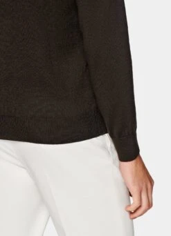 Dark Brown Half Zip -Cheap US Nice Clothes Store SW1540 123