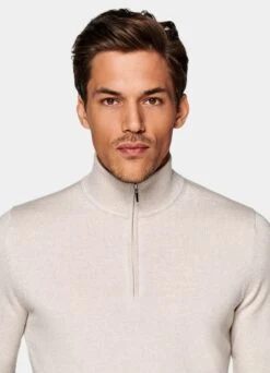 Light Brown Half Zip