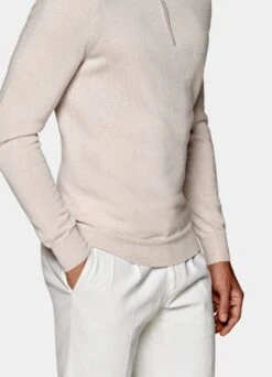 Light Brown Half Zip -Cheap US Nice Clothes Store SW1541 105