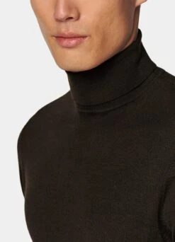 Dark Brown Turtleneck -Cheap US Nice Clothes Store SW1548 103