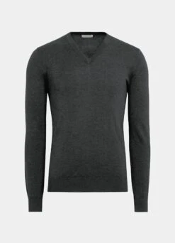 Dark Grey V-Neck -Cheap US Nice Clothes Store SW1556 25