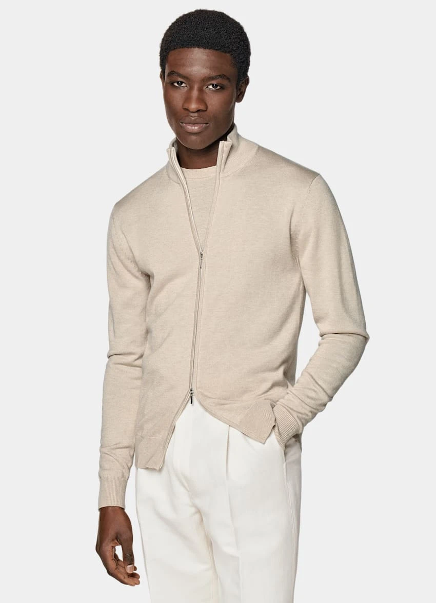 Sand Zip Cardigan 2 Sand Zip Cardigan - Image 2