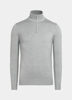 Light Grey Half Zip -Cheap US Nice Clothes Store SW1626 25