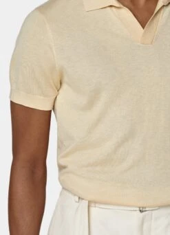 Sand Buttonless Polo Shirt -Cheap US Nice Clothes Store SW1641 103