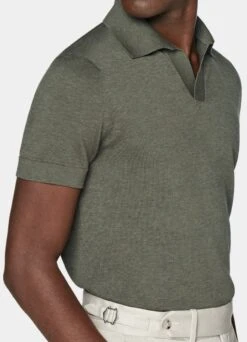 Dark Green Buttonless Polo Shirt -Cheap US Nice Clothes Store SW1643 103