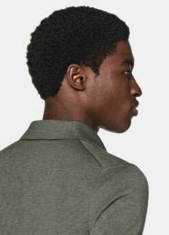 Dark Green Buttonless Polo Shirt -Cheap US Nice Clothes Store SW1643 106