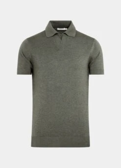 Dark Green Buttonless Polo Shirt -Cheap US Nice Clothes Store SW1643 25