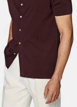 Burgundy Polo Cardigan -Cheap US Nice Clothes Store SW1651 103