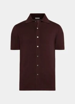 Burgundy Polo Cardigan -Cheap US Nice Clothes Store SW1651 25