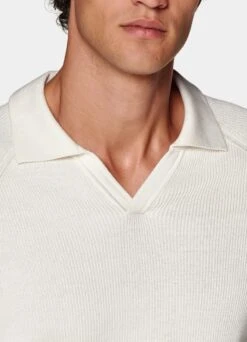 Off-White Ribbed Buttonless Polo Shirt 10 Off-White Ribbed Buttonless Polo Shirt -Cheap US Nice Clothes Store SW1653 103