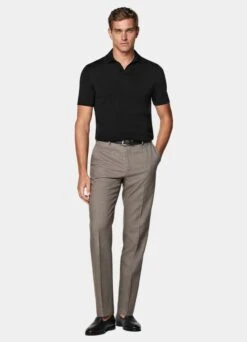 Black Buttonless Polo Shirt -Cheap US Nice Clothes Store SW1667 104