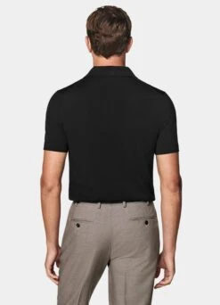 Black Buttonless Polo Shirt -Cheap US Nice Clothes Store SW1667 105