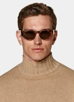 Mid Brown Mock Neck