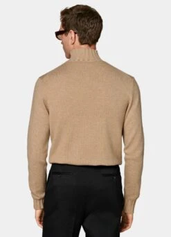 Mid Brown Mock Neck -Cheap US Nice Clothes Store SW1722 125
