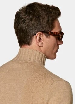 Mid Brown Mock Neck -Cheap US Nice Clothes Store SW1722 126