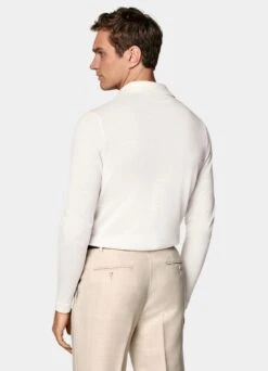 Off-White Long Sleeve Polo Cardigan -Cheap US Nice Clothes Store SW1732 105