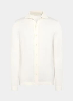 Off-White Long Sleeve Polo Cardigan -Cheap US Nice Clothes Store SW1732 25