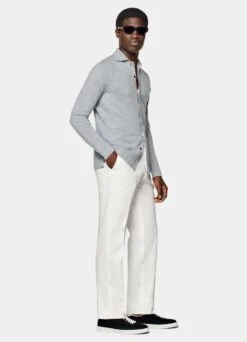 Grey Long Sleeve Polo Cardigan -Cheap US Nice Clothes Store SW1733 104