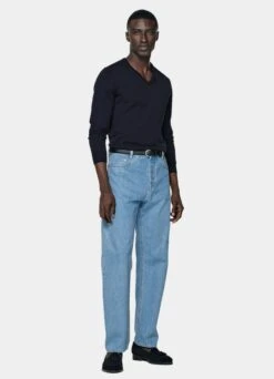 Navy V-Neck -Cheap US Nice Clothes Store SW760 104