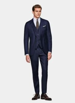 Navy Bird's Eye Waistcoat -Cheap US Nice Clothes Store W6485 104