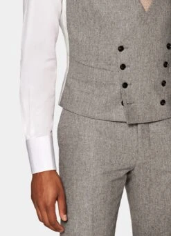 Taupe Waistcoat -Cheap US Nice Clothes Store W7323 104