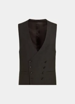 Dark Brown Waistcoat -Cheap US Nice Clothes Store W7623 25